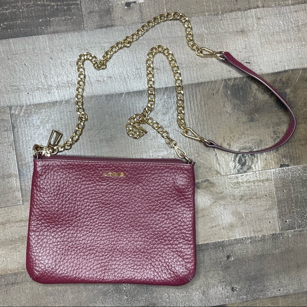 Lodis Burgundy Leather Multi Way Shoulder Bag
